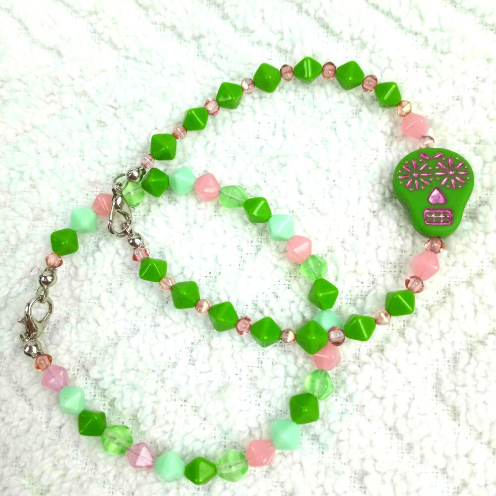 HANDMADE~Sugar Skull Two Bracelet Set